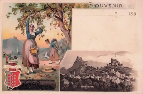 Lithographie Sion, Panorama, Reklame für Suchard -801276