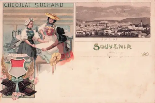 Litho Soleure Solothurn, Chocolat Suchard, Reklame, Stadtansicht, Schokolade -801250