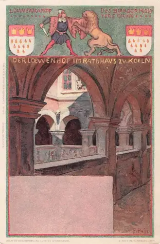 Künstler-AK Franz Hein: Köln a. Rh., Der Löwenhof im Rathaus -801358