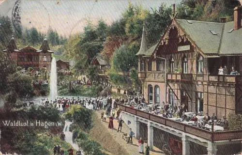 WALDLUST IN HAGEN IN WESTFALEN BES. HUGO BRACKELSBERG Ansichtskarte -801366
