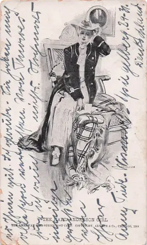 THE KARLA ANDERSON GIRL THE AMERICAN GILE SERIES POST CARD COPNINGHT, -801384