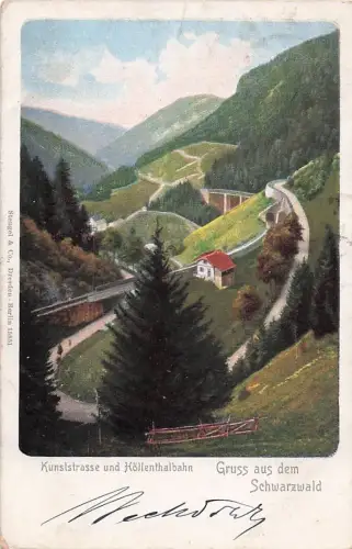 Kunststrasse und Höllenthalbahn Gruss aus dem Schwarzwald -801442