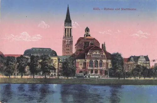 KIEL-Rathaus und Stadttheater. -801446