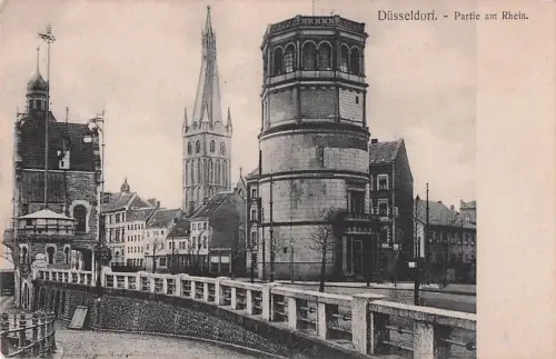 Düsseldorf, Rheinwerft mit Düsselschlösschen -801506