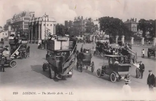 Ak London City England, The Marble Arch, Kutsche -801696