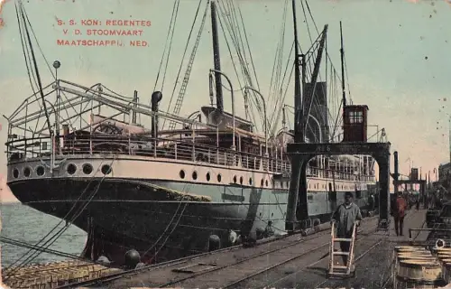 SS Koningin Regentes, Niederlande. Schiff. Postkarte. -801764