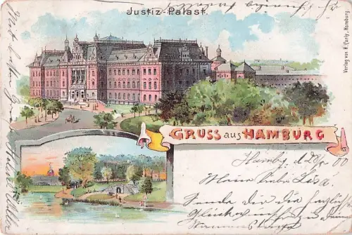 Gruß aus Hamburg - Litho -801998
