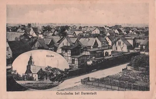 Ansichtskarte Griesheim bei Darmstadt, Kirche, Totalansicht -802142