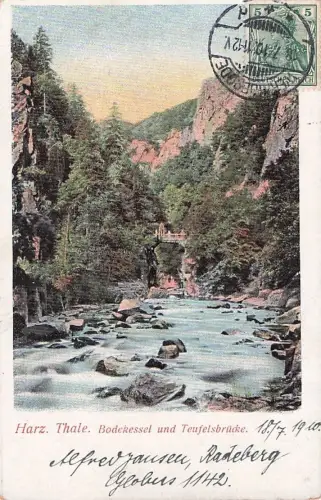 Ak Thale im Harz, Bodetal, Teufelsbrücke -802240