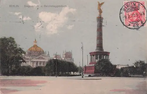 BERLIN. Siegessäule u. Reichstaggebäude. -802244