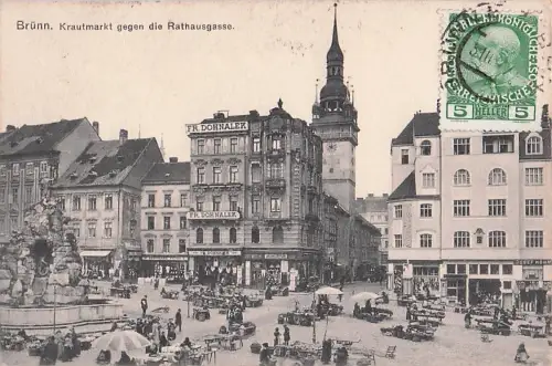 Brünn. Krautmarkt gegen die Rathausgasse -802326