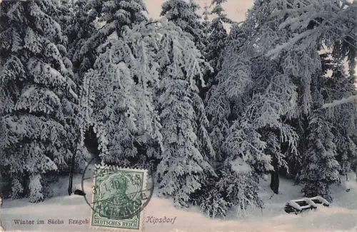 Winter im Sächs Erzgebirge DEUTSCHES REICH Kipsdorf -802298