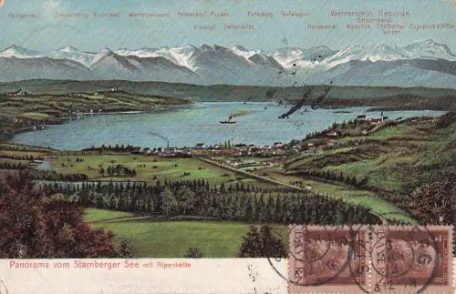 Starnberg mit Starnberger See Kirche St. Josef Schloss und -802346