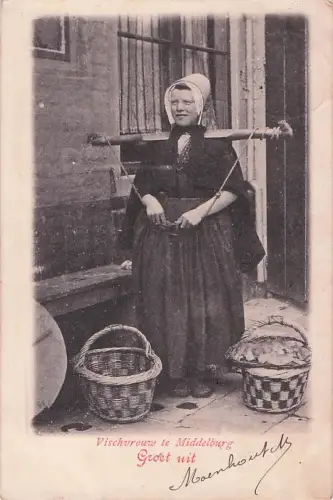 Vischvrouw te Middelburg Groet uit M he -802382