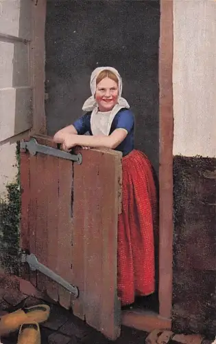 Postkaart Westkapelle-Veere Mädchen in Tracht am Hauseingang 1913 -802416