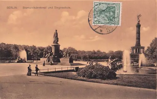 BERLIN. Bismarckdenkmal und Siegessäule. -802360