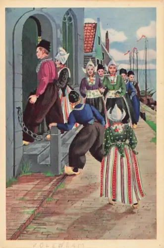 People Von Holland Tragen Bunte Kostüm Heading IN Kirche Postkarte -802452