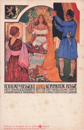 Künstler Ak Belgien, Royaume de Belgique, 75eme Anniversaire de l'Independance Nationale -802522