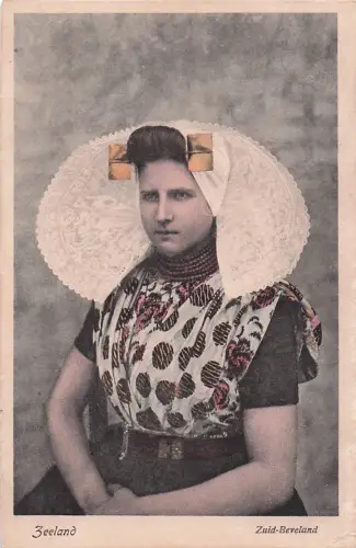 Ak Zuid-Beveland Zeeland Niederlande, Dame in niederländischer Tracht, Portrait -802500