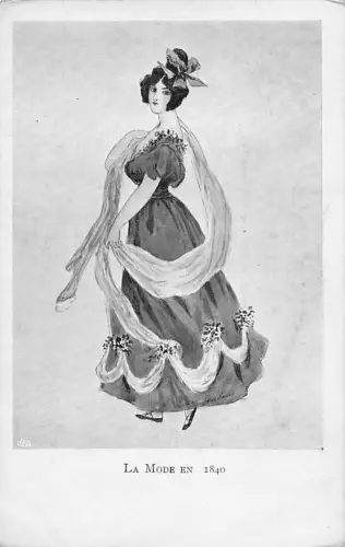 ARTiIST. SIGNIERTE MODE, MODE 1840 VON SAGER, GEDRUCKT. -802474
