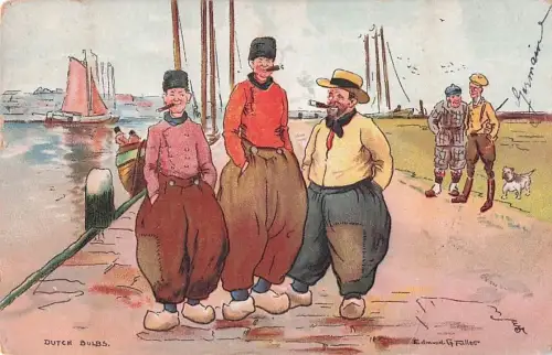 KÜNSTLERSIGNIERT: Edmund G. Fuller - Holländische Blumenzwiebeln / Holländische Uferpromenade - 1907 -802606