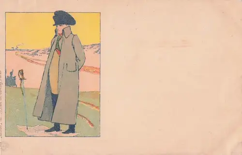 Künstler Ak Napoleon auf dem Schlachtfeld, Degen -803546