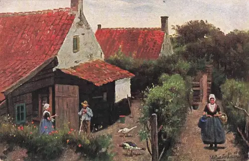 Künstler Ak Gerstenhauer, Johann Georg, niederländisches Dorfmotiv -802718