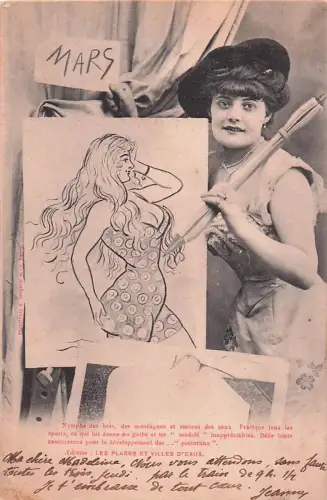 Dame mit Staffelei, mit einem Bild des Künstlers Mars, -803562