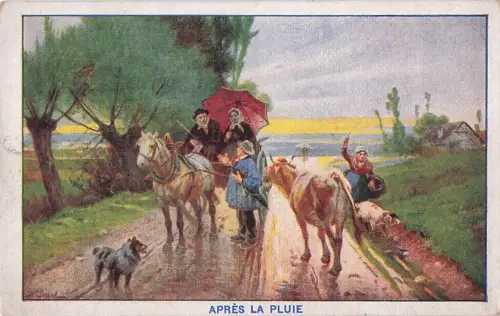 Künstler Ak Nach dem Regen, Margarine Merveille, Reklame -802714