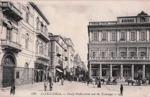 ALEXANDRIA - Chérif-Pacha-Straße und Börse - ÄGYPTEN -802886