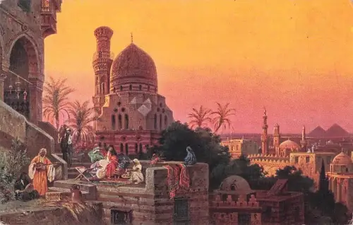Künstler-AK Friedrich Perlberg: Abend von Kairo -802862
