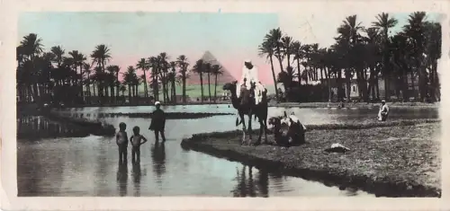 1911 Wüste Kairo Ägypten Große Pyramiden von Gizeh RPPC Vintage-Echtfoto -802880