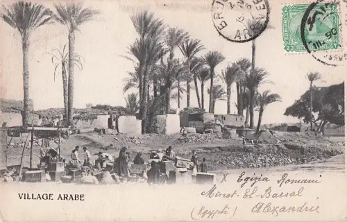 Ak Ägypten, Stadt, Palmen -802810