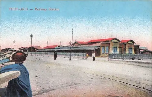 Port Said Būr Saʿīd Ägypten Egypt ~1910 Railway Station Bahnhof Gebäude Building -802990