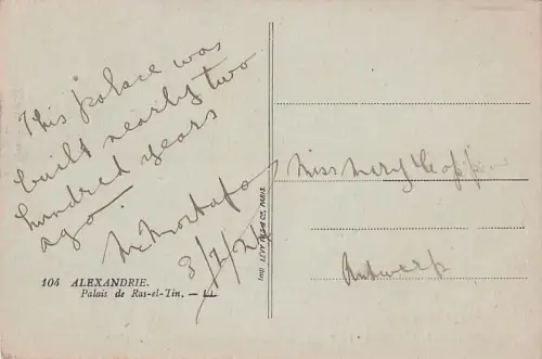 104 ALEXANDRIA. - Ras-El-Tin Palace. LL. -802938