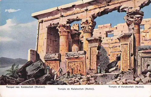 Künstler-Ansichtskarte Friedrich Perlberg: Tempel von Kalabscheh (Nubien) -802974