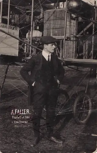 Deutsches Reich, Halbamtliche Flugmarken, Nr.10, Mülhausen-Feldberg Ansichtskarte von Artur Faller mit Unterschrift, Karte -803542