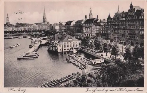 Hamburg, Jungfernstieg mit Alsterdamm -803188