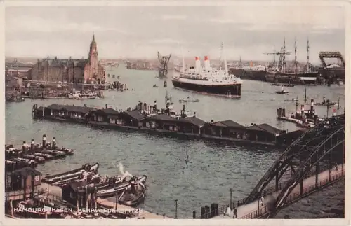 Dampfer Oceanliner Hamburg Hafen Kehrwiederspitze Kat. Schiffe -803216