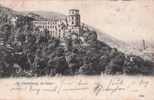 AK Heidelberg, Blick zum Schloss -803236