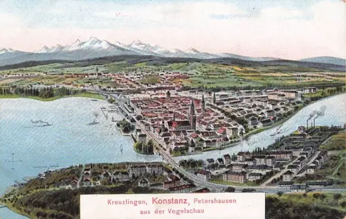 Kreuzlingen, Konstanz, Petershausen aus der Vogelschau -803174