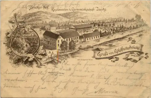 Wuppertal - Gruss von Kohlfurterbrücke - Litho 1895 - Vorläufer -620870