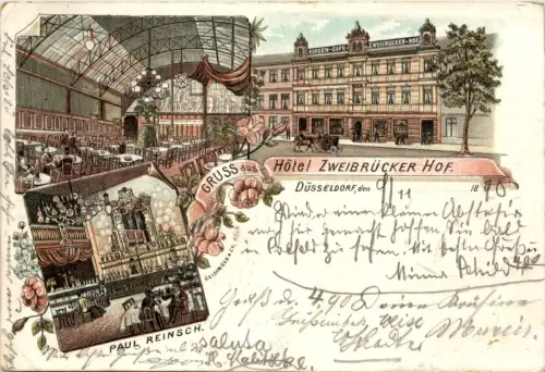 Düsseldorf - Gruss aus dem Hotl Zweibrücker Hof - Litho -622808