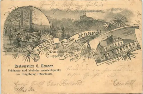 Düsseldorf - Grafenberg - Gruss von der Haardt - Litho vorläufer -622928