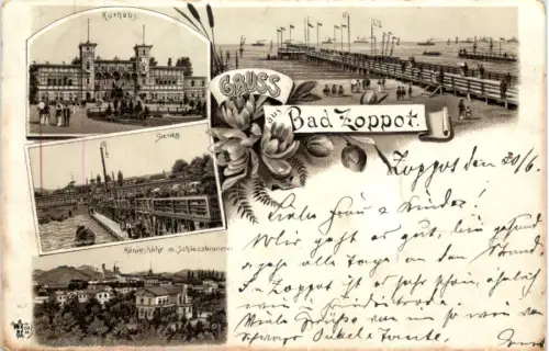 Gruss aus Bad Zoppot - Litho 1897 -625714