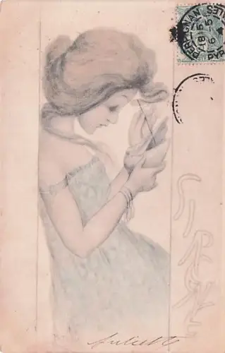 Raphaël Kirchner - Jugendstil - Postpostkarte im Jahr 1900 - Postkarte