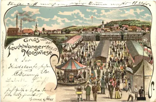 Feuchtwangen - Gruss von der Mooswiese - Litho -782696