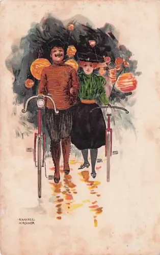 Raphael Kirchner, Paar mit Fahrrad, Dell Aquila