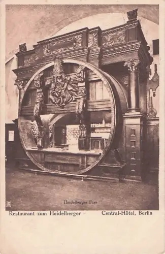 AK Berlin, Bierrestaurant zum Heidelberger im Central Hotel, Heidelberger Fass -803282