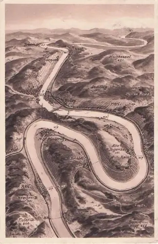 Marienburg Reliefkarte - Künstler-AK Eugen Felle -803278